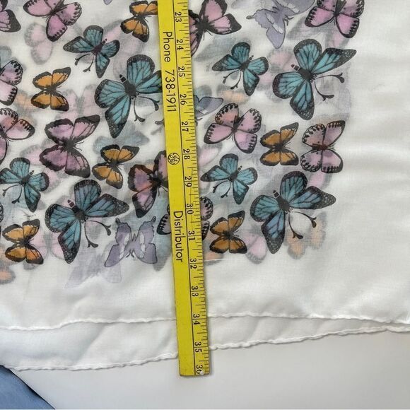 Sheer Cotton Butterfly Caftan Style Overlay, One Size - Picture 6 of 9